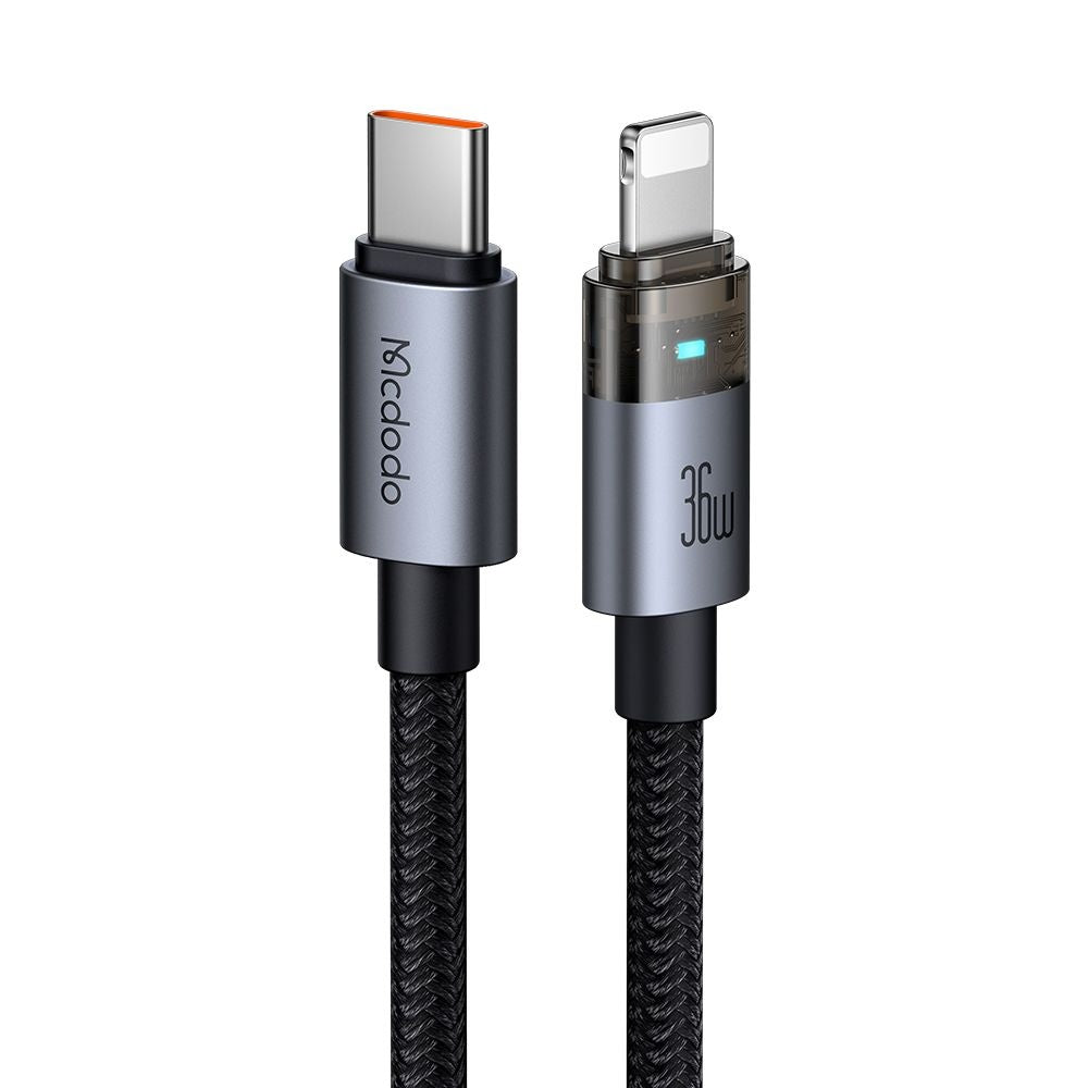 Podatkovni in polnilni kabel USB-C - Lightning McDodo CA-6940, 36W, 1.2m, črn