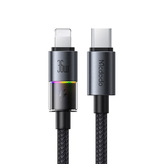 Kabel za podatke in polnjenje USB-C - Lightning McDodo CA-8190 Colorful, 36W, 1.2m, črn