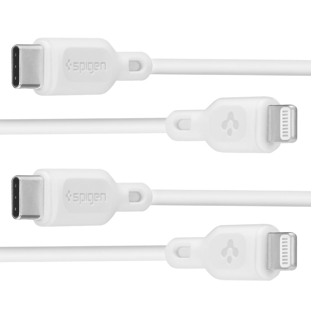 Kabel za podatke in polnjenje USB-C - Lightning Spigen Durasync, 20W, 1m, bel, komplet 2 kosa