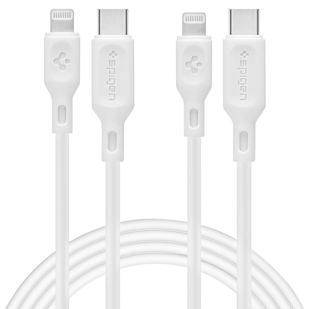 Kabel za podatke in polnjenje USB-C - Lightning Spigen Durasync, 20W, 1m, bel, komplet 2 kosa