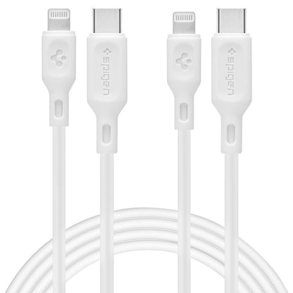 Kabel za podatke in polnjenje USB-C - Lightning Spigen Durasync, 20W, 1m, bel, komplet 2 kosa