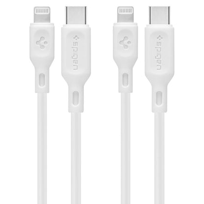 Kabel za podatke in polnjenje USB-C - Lightning Spigen Durasync, 20W, 1m, bel, komplet 2 kosa