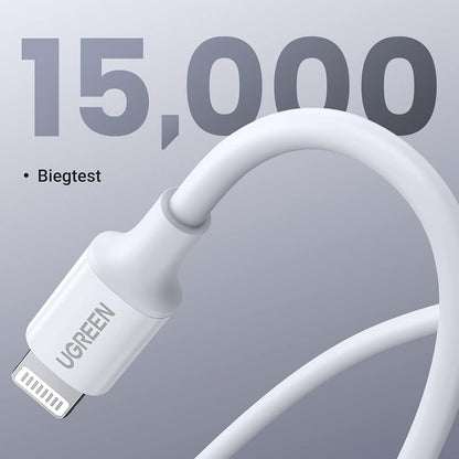 Kabel za podatke in polnjenje USB-C - Lightning UGREEN US171 (10493), 20W, 1m, Bel