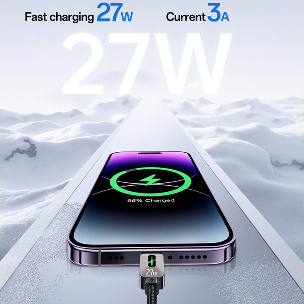 USB-C - Lightning podatkovni in polnilni kabel Yesido CA199, 27W, 1,2 m, črn