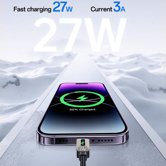 USB-C - Lightning podatkovni in polnilni kabel Yesido CA199, 27W, 1,2 m, črn
