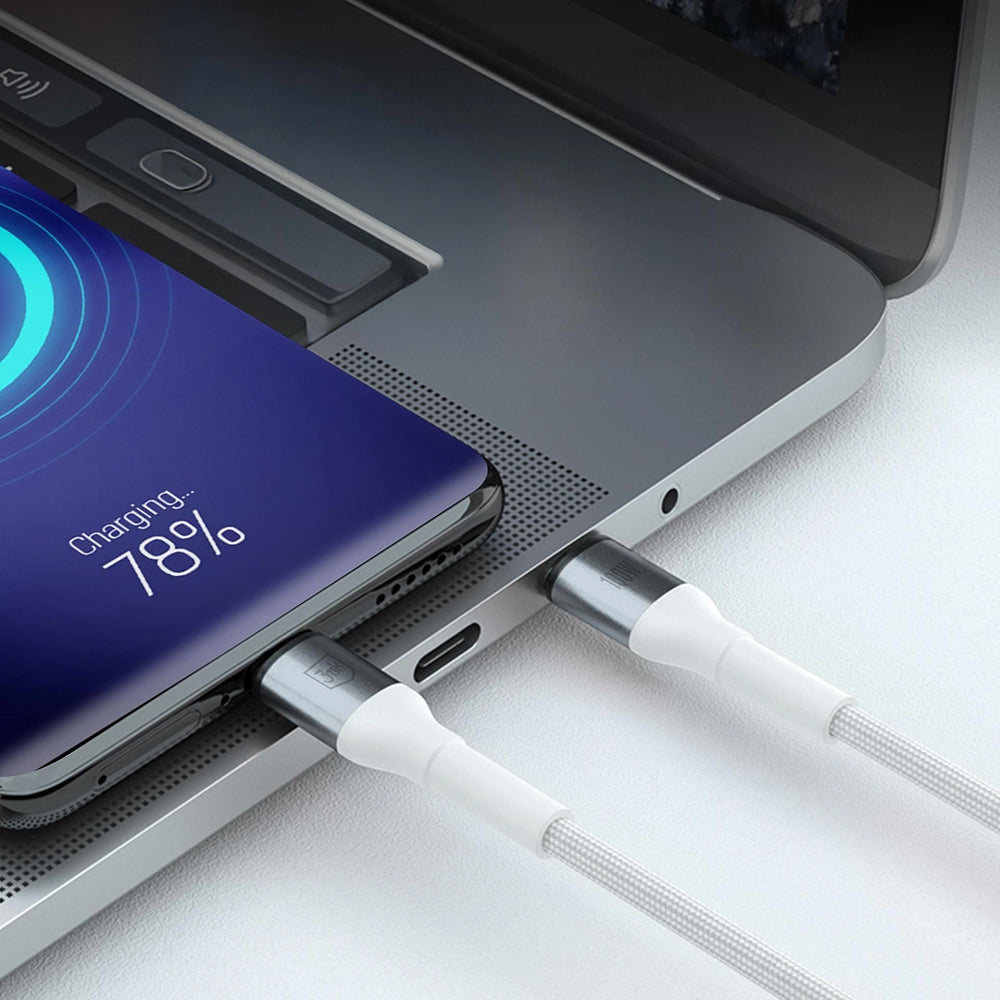 Kabel za podatke in polnjenje USB-C - USB-C 3MK Hyper N, 100W, 1m, Bel
