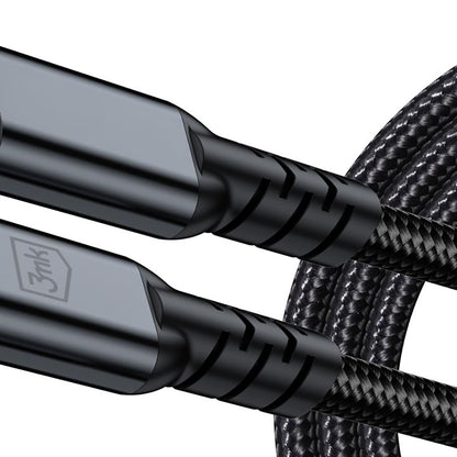 USB-C podatkovni in polnilni kabel - USB-C 3MK Hyper N Thunderbolt 4, 240W, 2m, Črn