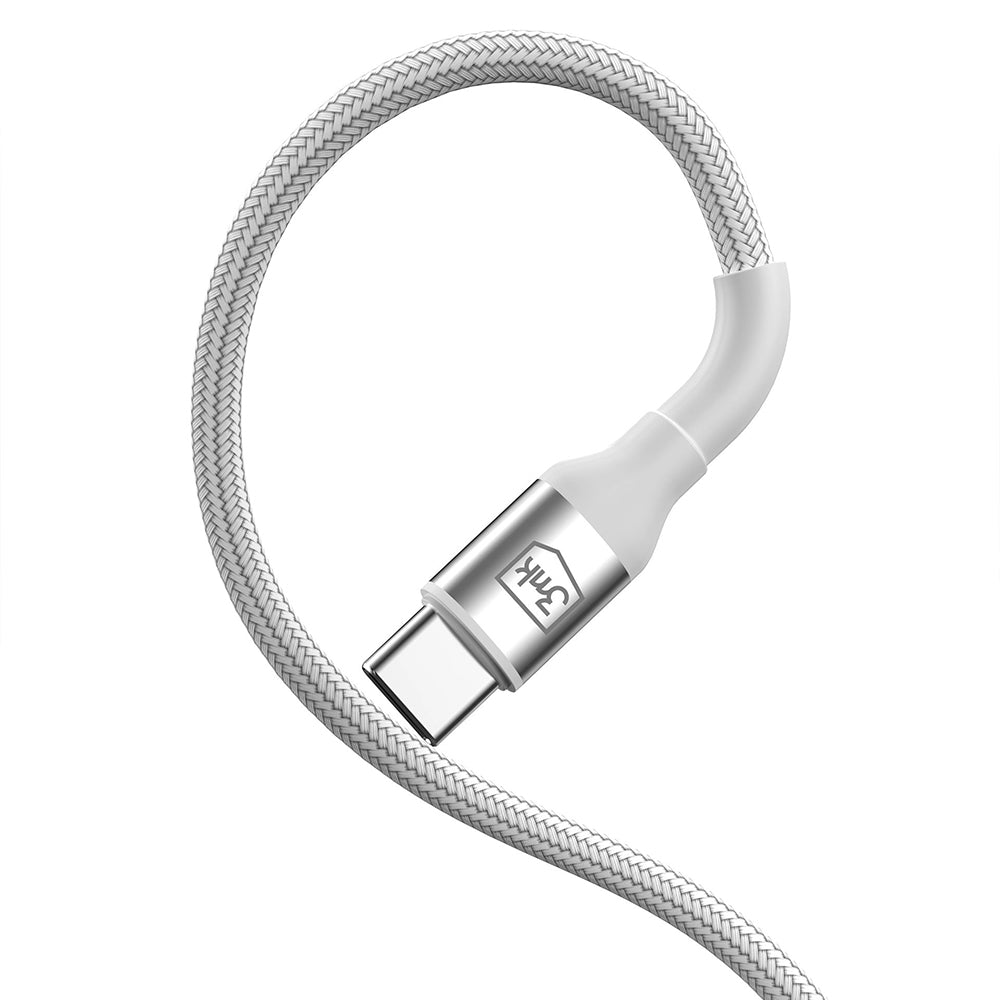 Kabel za podatke in polnjenje USB-C - USB-C 3MK Hyper N, 60W, 1m, Bel