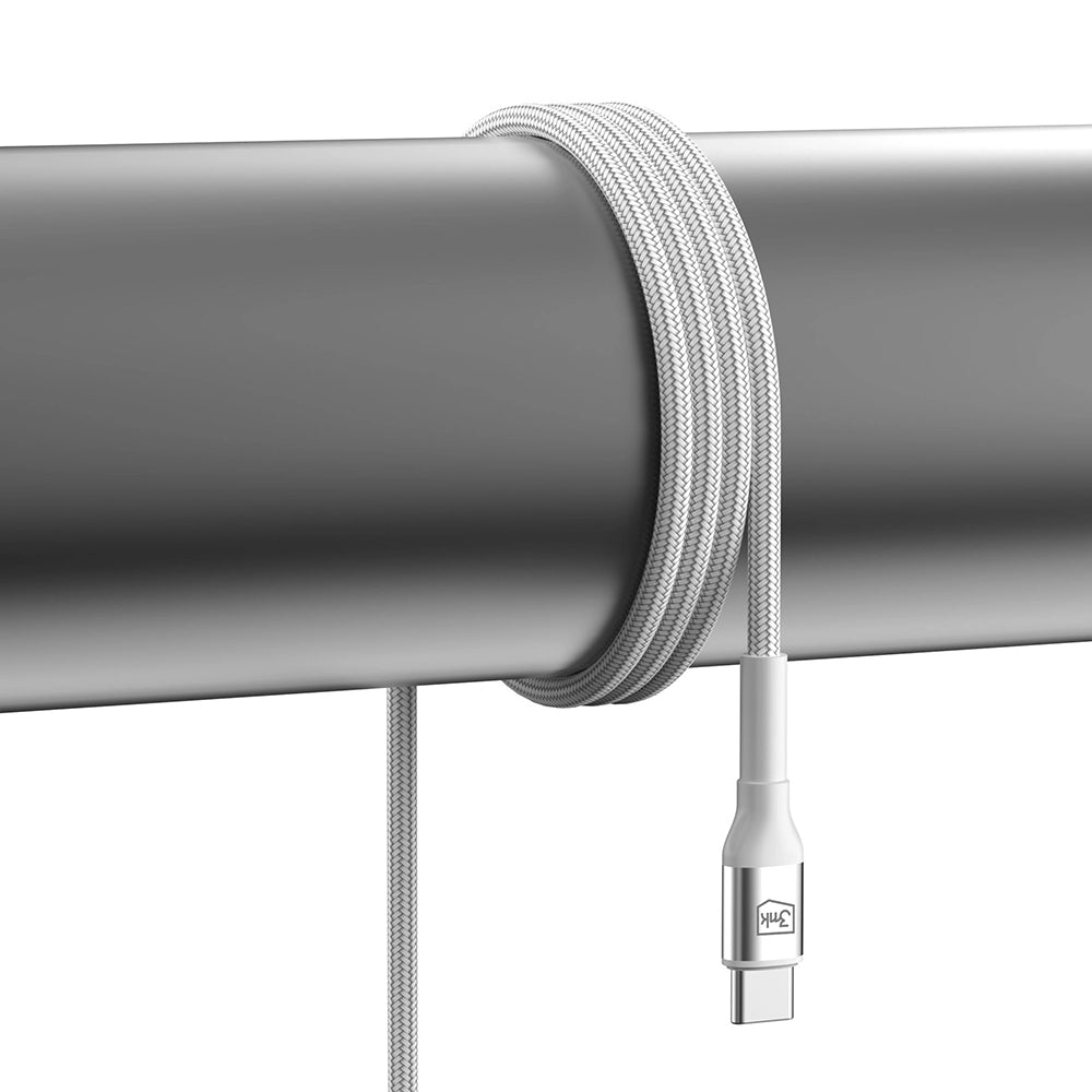 Kabel za podatke in polnjenje USB-C - USB-C 3MK Hyper N, 60W, 1m, Bel