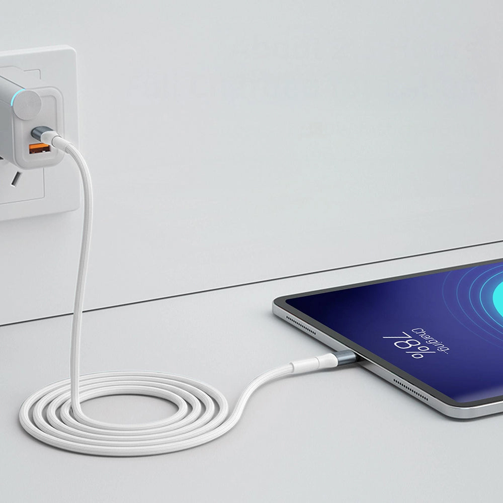 Kabel za podatke in polnjenje USB-C - USB-C 3MK Hyper N, 60W, 1m, Bel