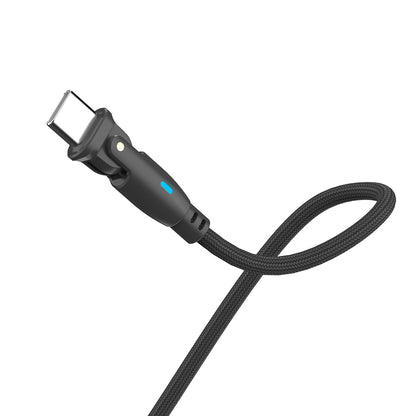USB-C podatkovni in polnilni kabel - USB-C 3MK Hyper N pod kotom, 100W, 1m, črn