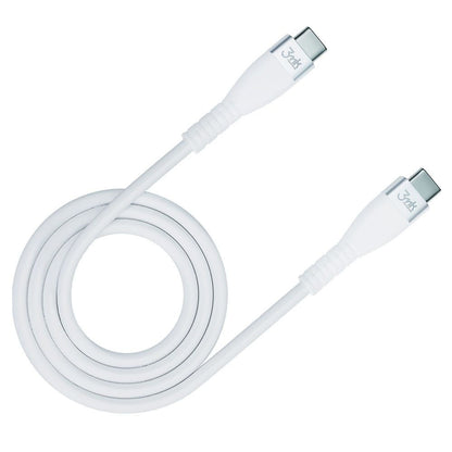 USB-C podatkovni in polnilni kabel - USB-C 3MK Hyper Silicone, 60W, 1m, bel