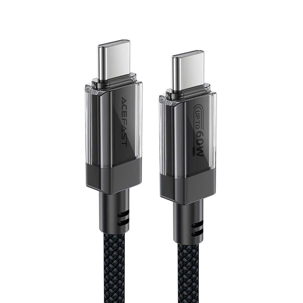 Podatkovni in polnilni kabel USB-C - USB-C Acefast C12-03, 60W, 1.2m, črn