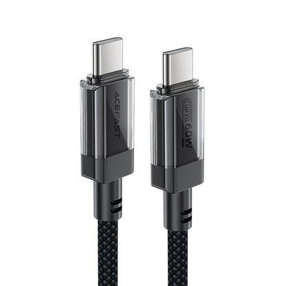 Podatkovni in polnilni kabel USB-C - USB-C Acefast C12-03, 60W, 1.2m, črn