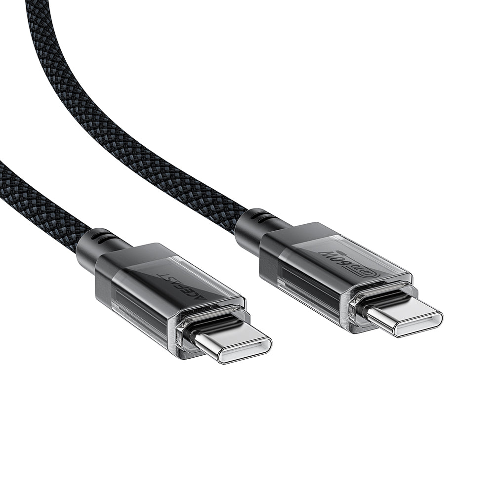 Podatkovni in polnilni kabel USB-C - USB-C Acefast C12-03, 60W, 1.2m, črn