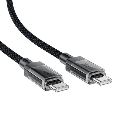 Podatkovni in polnilni kabel USB-C - USB-C Acefast C12-03, 60W, 1.2m, črn