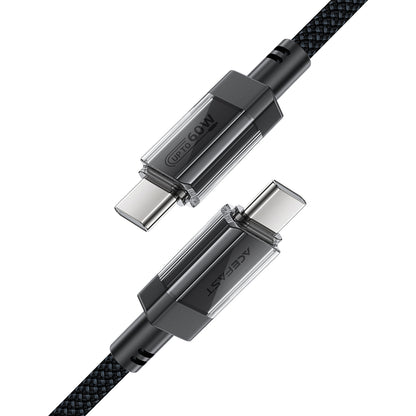 Podatkovni in polnilni kabel USB-C - USB-C Acefast C12-03, 60W, 1.2m, črn