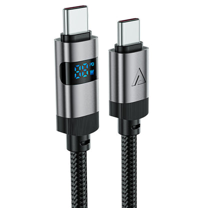 Kabel za podatke in polnjenje USB-C - USB-C Acefast C15-03 Display, 60W, 1.2m, črn