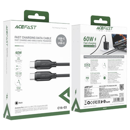 Kabel za podatke in polnjenje USB-C - USB-C Acefast C16-03, 60W, 1.2m, črn