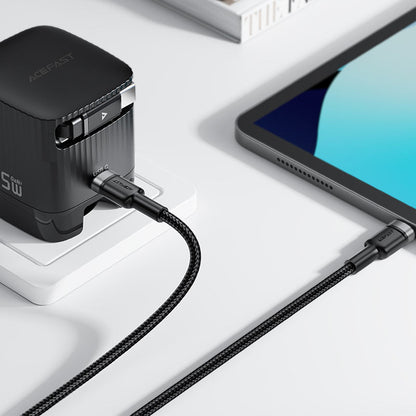 Kabel za podatke in polnjenje USB-C - 2 x USB-C Acefast C22-02, 100W, 1.25m, črn