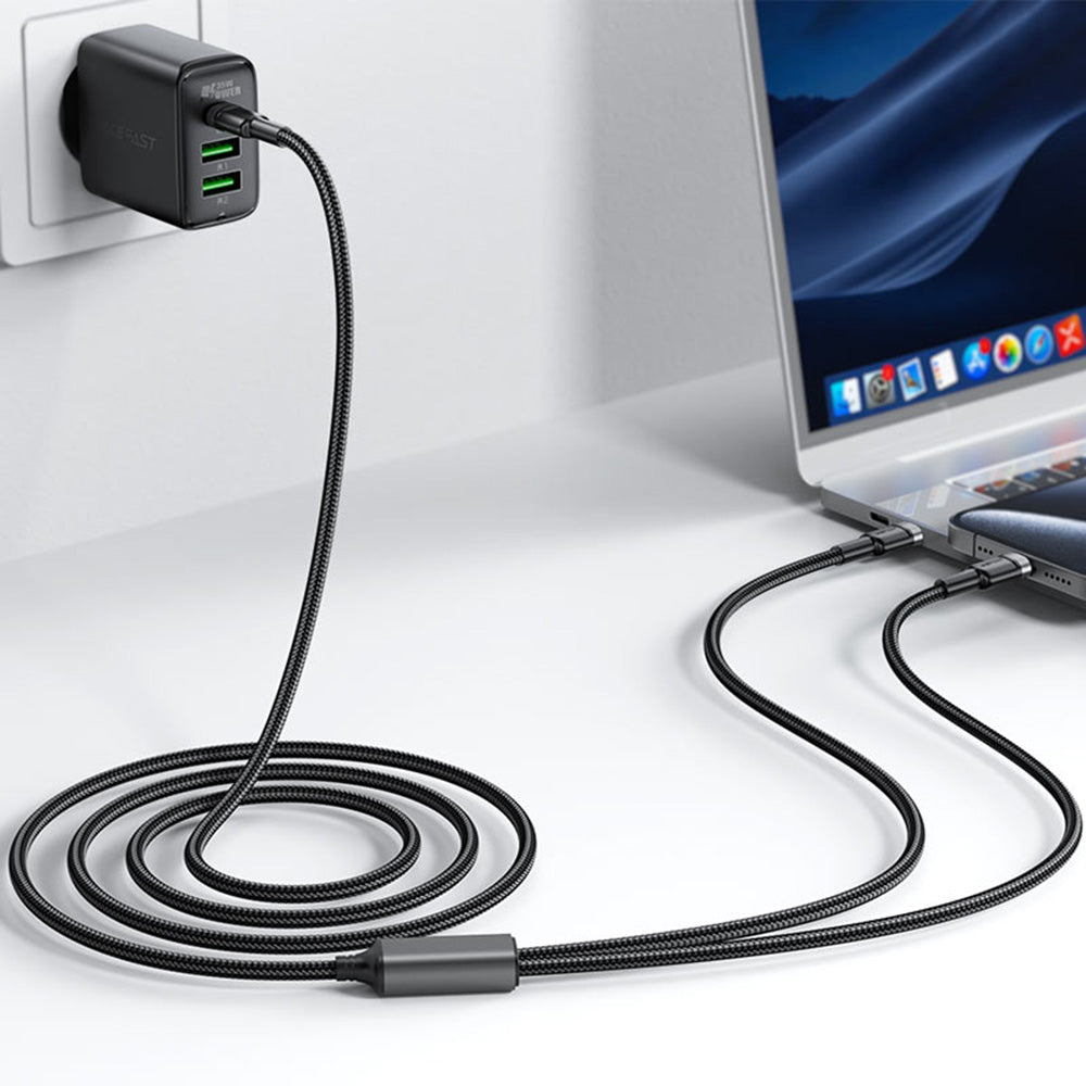 Kabel za podatke in polnjenje USB-C - 2 x USB-C Acefast C22-02, 100W, 1.25m, črn