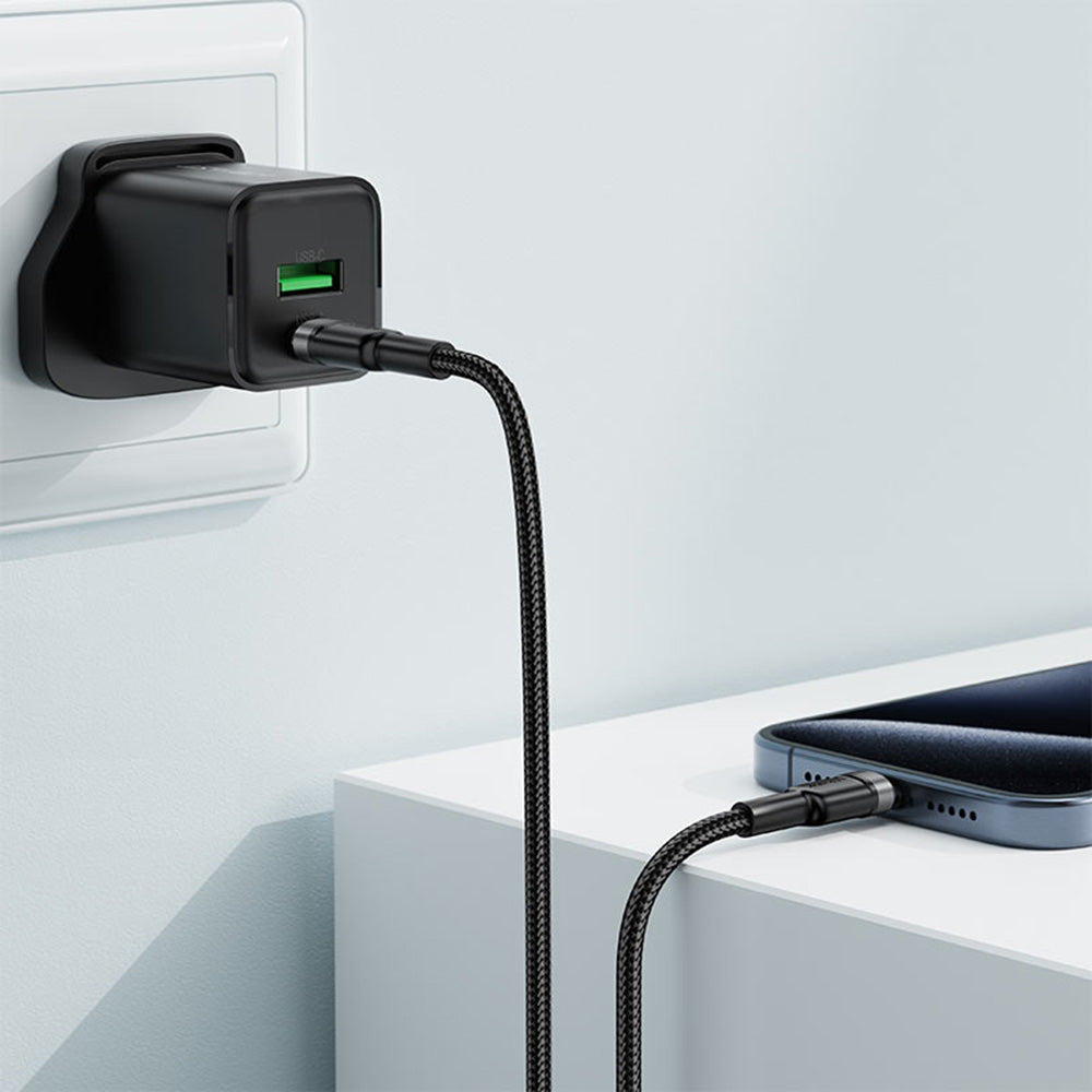 Kabel za podatke in polnjenje USB-C - USB-C Acefast C22-03, 60W, 1.2m, črn.