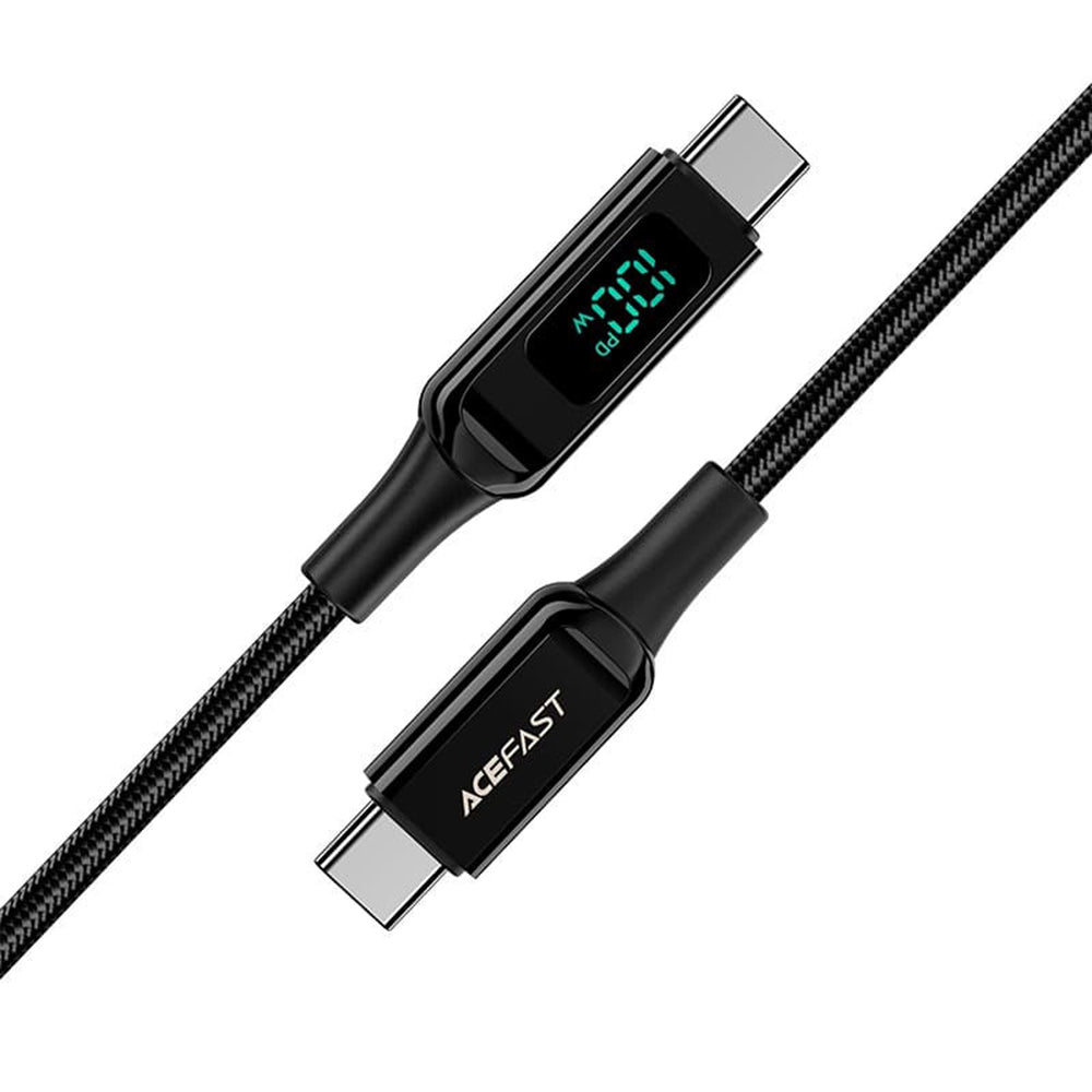 Kabel za podatke in polnjenje USB-C - USB-C Acefast C6-03 Display, 100W, 2m, črn