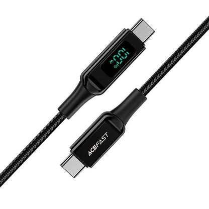 Kabel za podatke in polnjenje USB-C - USB-C Acefast C6-03 Display, 100W, 2m, črn