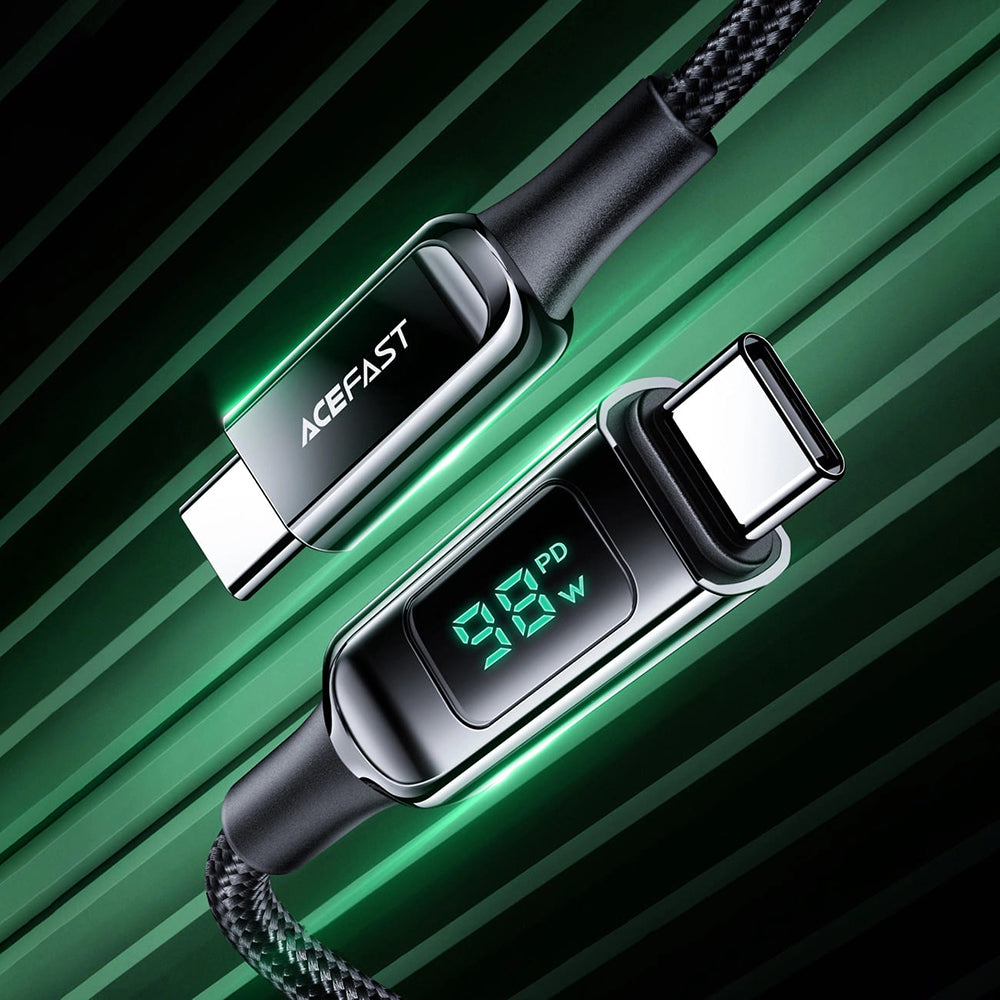 Kabel za podatke in polnjenje USB-C - USB-C Acefast C6-03 Display, 100W, 2m, črn