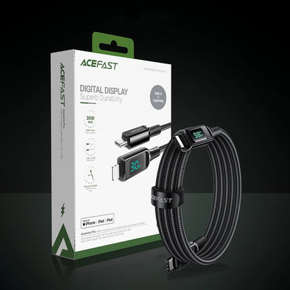 Kabel za podatke in polnjenje USB-C - USB-C Acefast C6-03 Display, 100W, 2m, črn