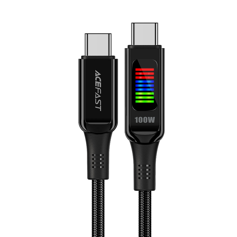Podatkovni in polnilni kabel USB-C - USB-C Acefast C7-03, 100W, 1.2m, črn