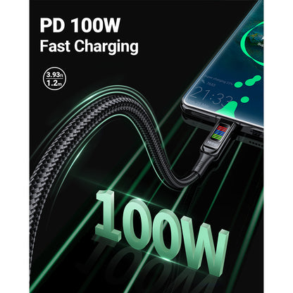 Podatkovni in polnilni kabel USB-C - USB-C Acefast C7-03, 100W, 1.2m, črn