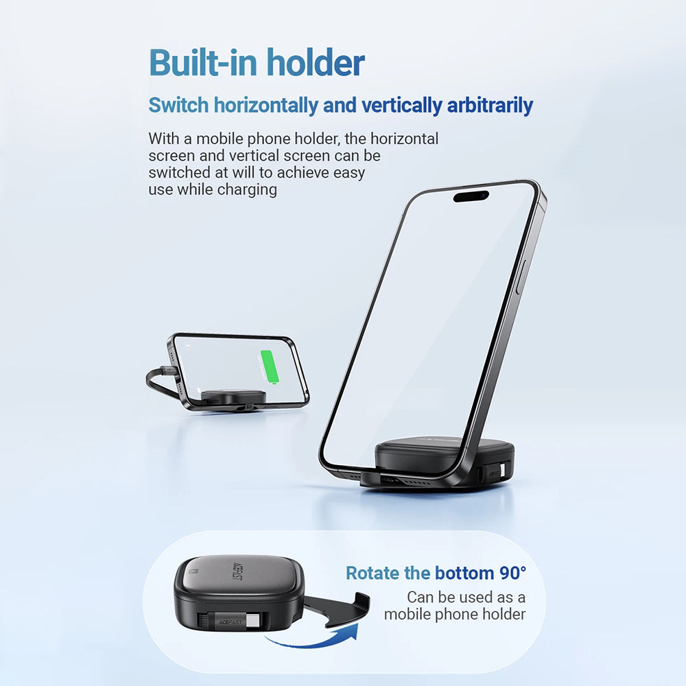 Podatkovni in polnilni kabel USB-C - USB-C Acefast Travel J3, 60W, 0.95m, črn