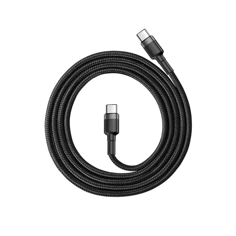 Kabel za podatke in polnjenje USB-C - USB-C Baseus Cafule, 60W, 2m, Set 2 kosa, Črn E0418501