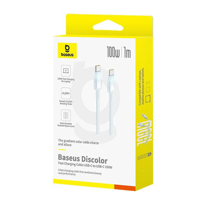 Kabel za podatke in polnjenje USB-C - USB-C Baseus Discolor, 100W, 2m, Modro Zelen E0420703