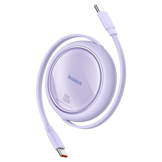 Podatkovni in polnilni kabel USB-C - USB-C Baseus Free2Draw Mini Retractable, 100W, 1m, Vijolična P10364500511-00