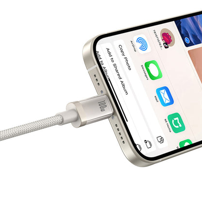 Kabel za podatke in polnjenje USB-C - USB-C Baseus Titanium, 100W, 2m, Srebrn P10378100G21-01
