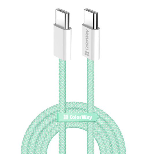 USB-C Data and Charging Cable - USB-C ColorWay CW-CBPDCC061, 60W, 1m, Green