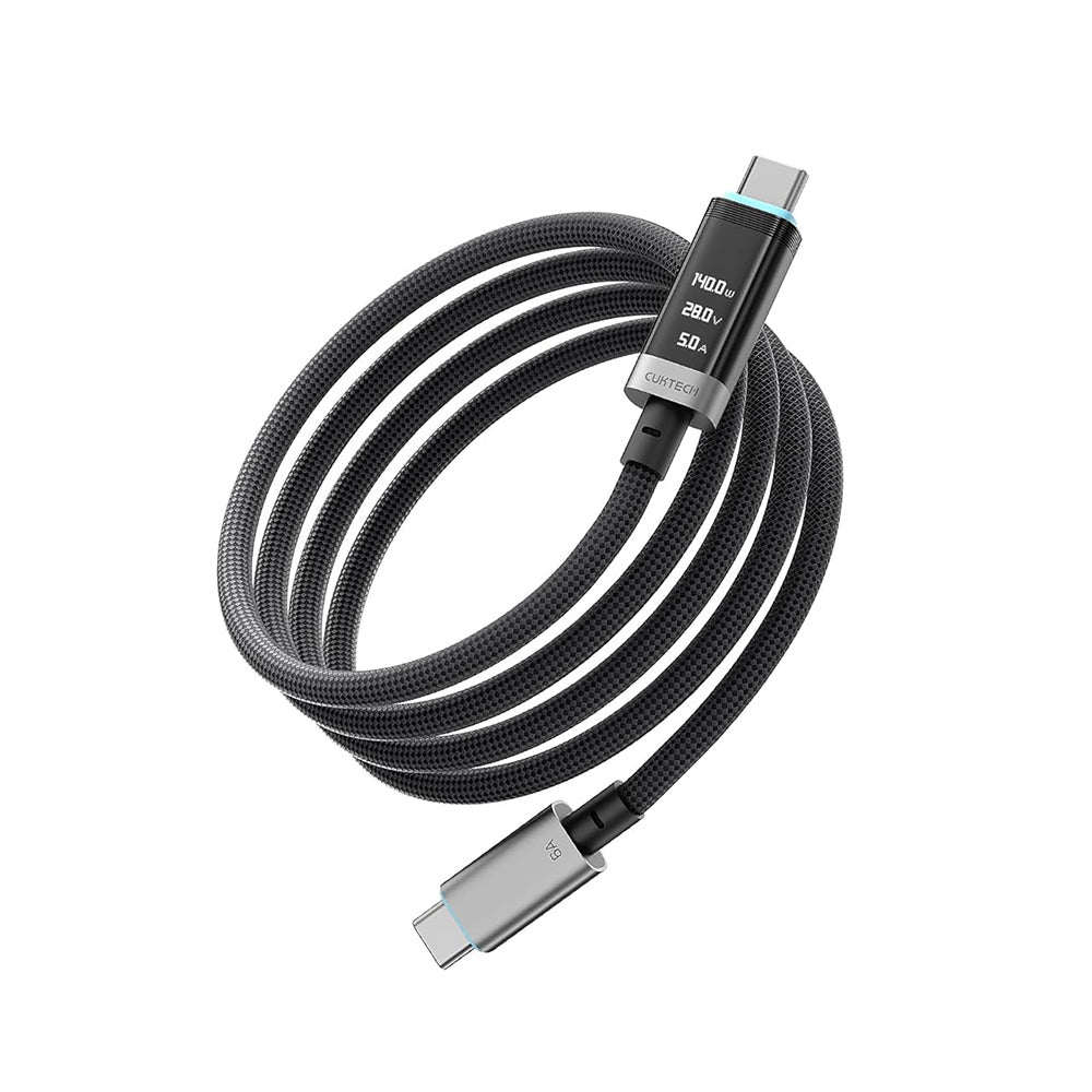 USB-C podatkovni in polnilni kabel - USB-C Cuktech CTC620P zaslon, 240W, 2m, črn CCTC620POSBK