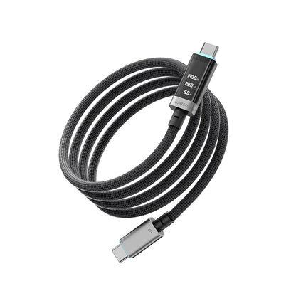 USB-C podatkovni in polnilni kabel - USB-C Cuktech CTC620P zaslon, 240W, 2m, črn CCTC620POSBK
