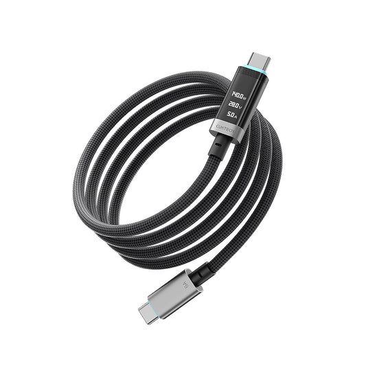 USB-C podatkovni in polnilni kabel - USB-C Cuktech CTC620P zaslon, 240W, 2m, črn CCTC620POSBK