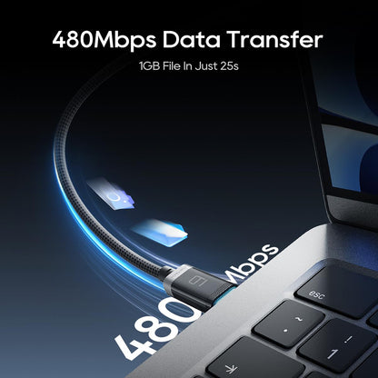 USB-C podatkovni in polnilni kabel - USB-C Cuktech CTC620P zaslon, 240W, 2m, črn CCTC620POSBK