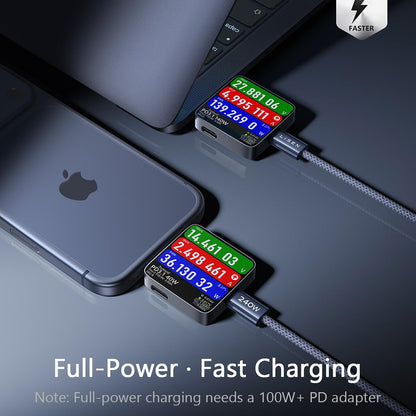 USB-C Data and Charging Cable - USB-C Lisen, 240W, 2m, Set of 2 pieces, Navy Blue YL0123070023