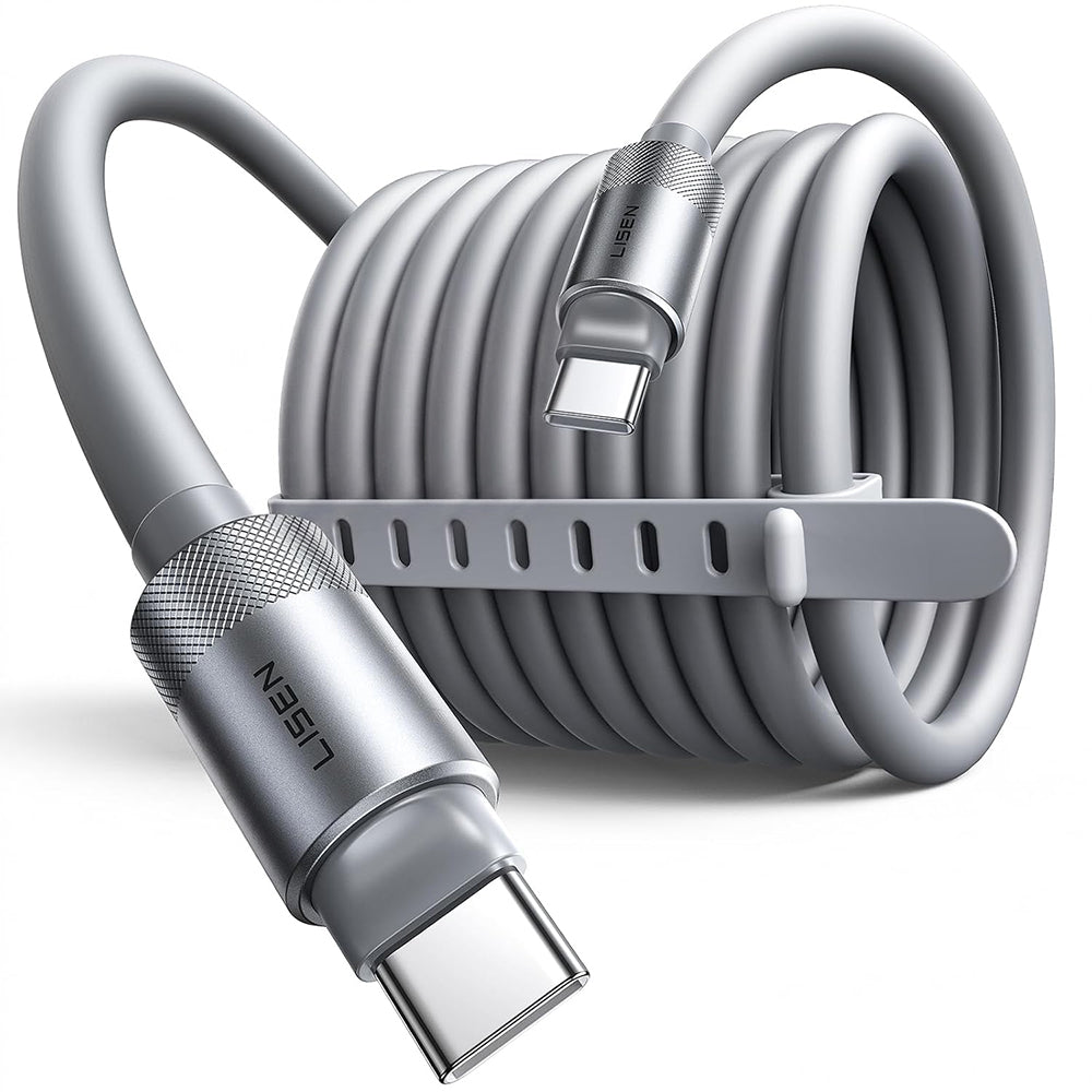 Podatkovni in polnilni kabel USB-C - USB-C Lisen L115, 100W, 3m, Siva YL0126010031