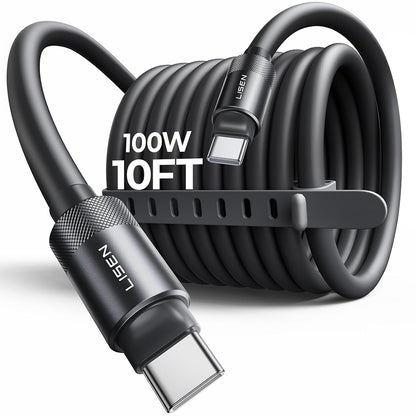 Podatkovni in polnilni kabel USB-C - USB-C Lisen L115, 100W, 3m, črn YL0125040001