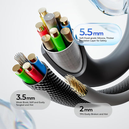 Podatkovni in polnilni kabel USB-C - USB-C Lisen L115, 100W, 3m, črn YL0125040001