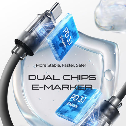 Podatkovni in polnilni kabel USB-C - USB-C Lisen L115, 100W, 3m, črn YL0125040001