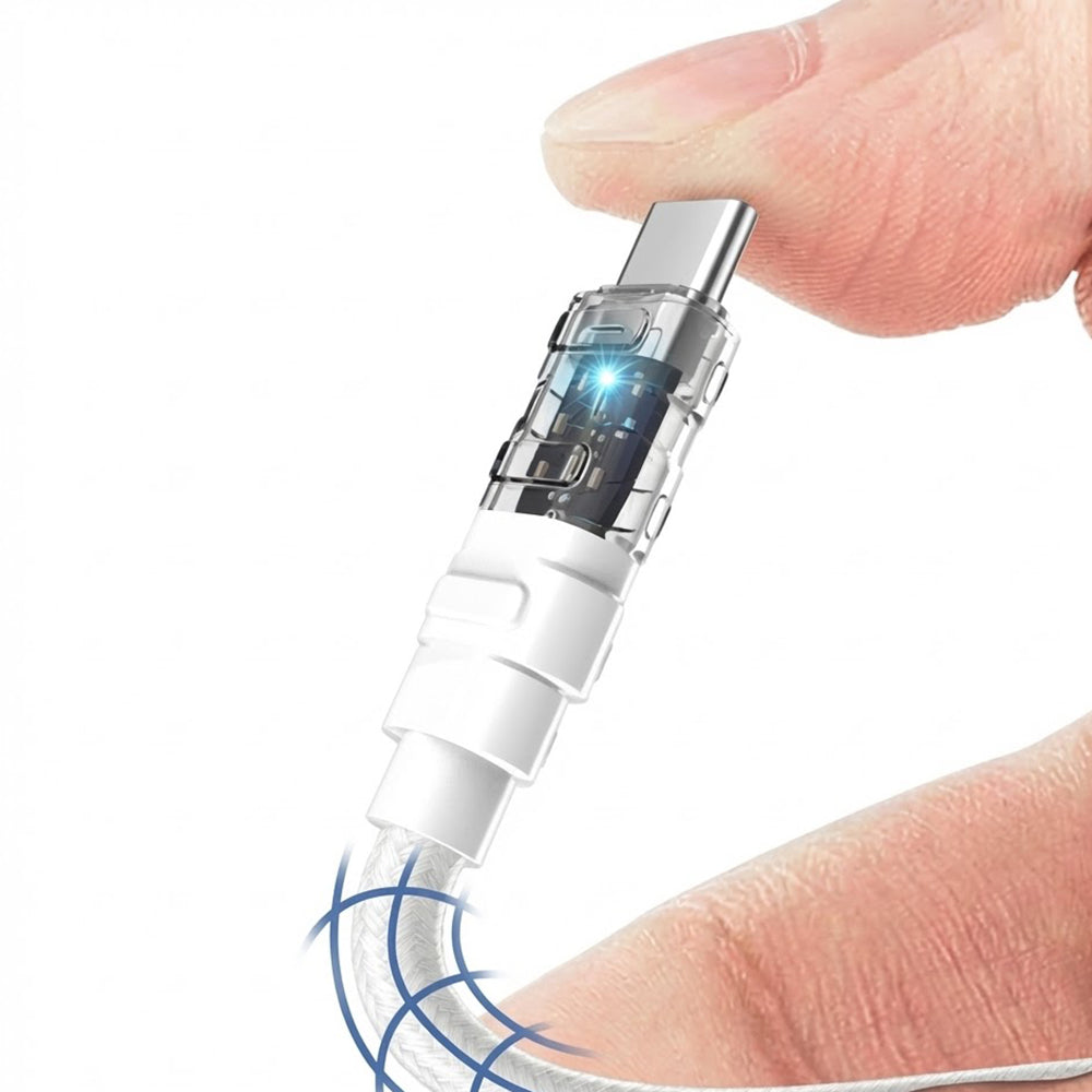 Kabel za podatke in polnjenje USB-C - USB-C Lito LD05, 60W, 1m, Bel