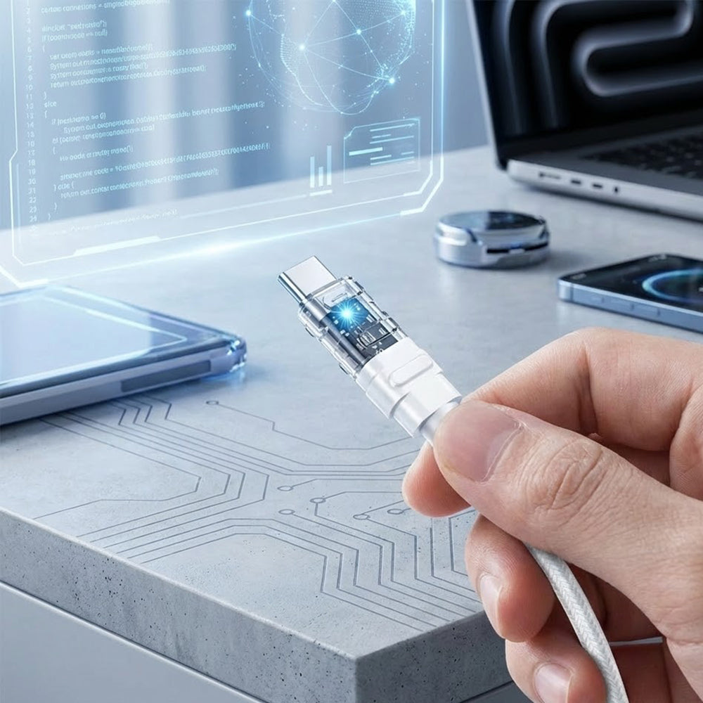 Kabel za podatke in polnjenje USB-C - USB-C Lito LD05, 60W, 1m, Bel