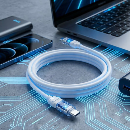 Kabel za podatke in polnjenje USB-C - USB-C Lito LD05, 60W, 1m, Bel